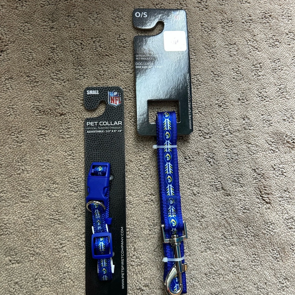 NFL RAMS Blue Adjustable Pet Collar Set